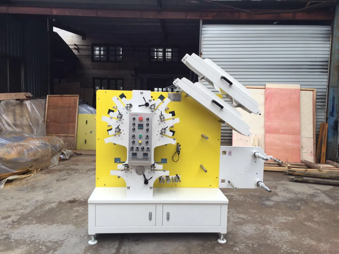 (JR- 1221 ) Front 2 Colors Back 1 Color Fabric Flexo Label Printing Machine / Garments Label Printing Equipment