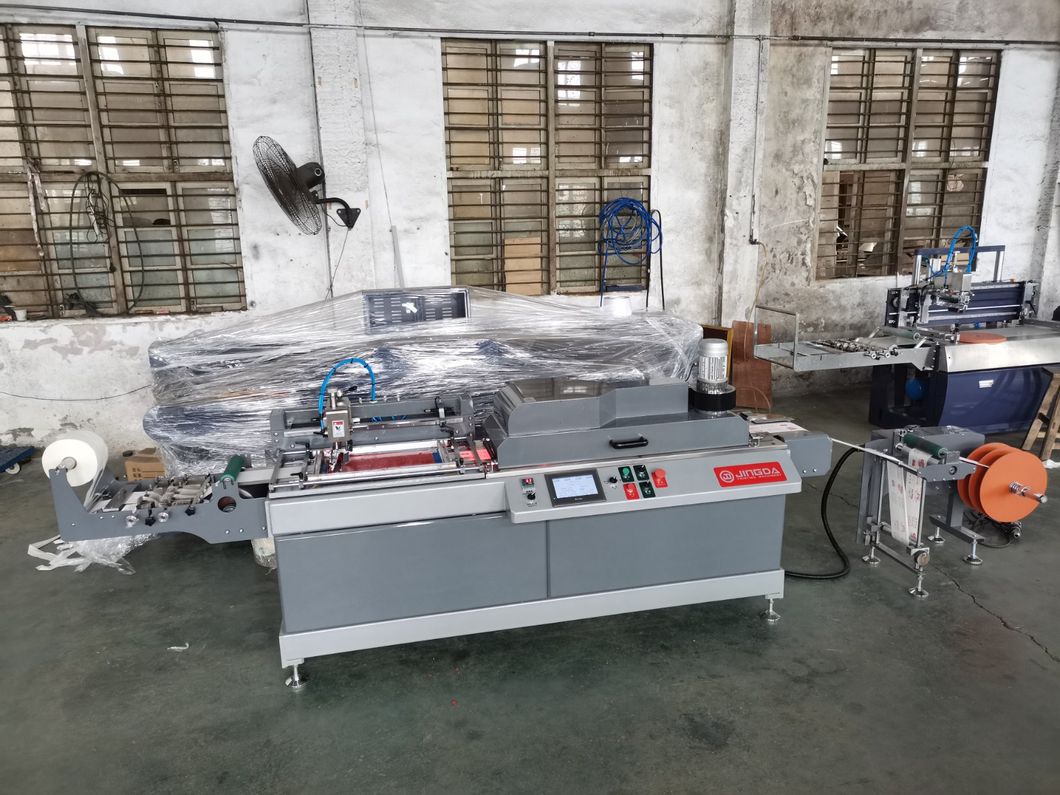 (JR-1221) Jingda Automatic Air Pressure 2+1 Multicolor Flex Care Label Printing Machine for Satin Ribbon, Cotton Nylon Taffeta, Garment Label Flexo Printer