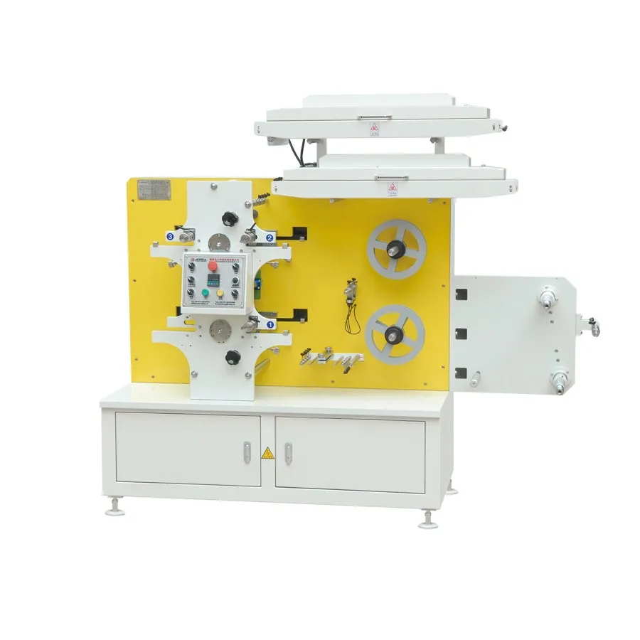 2c +1c Textile Garment Label Printing Machine for Sale (JR-1221) Automatic Flexo Wash Care Label Polyester Satin Ribbon Printing Machine