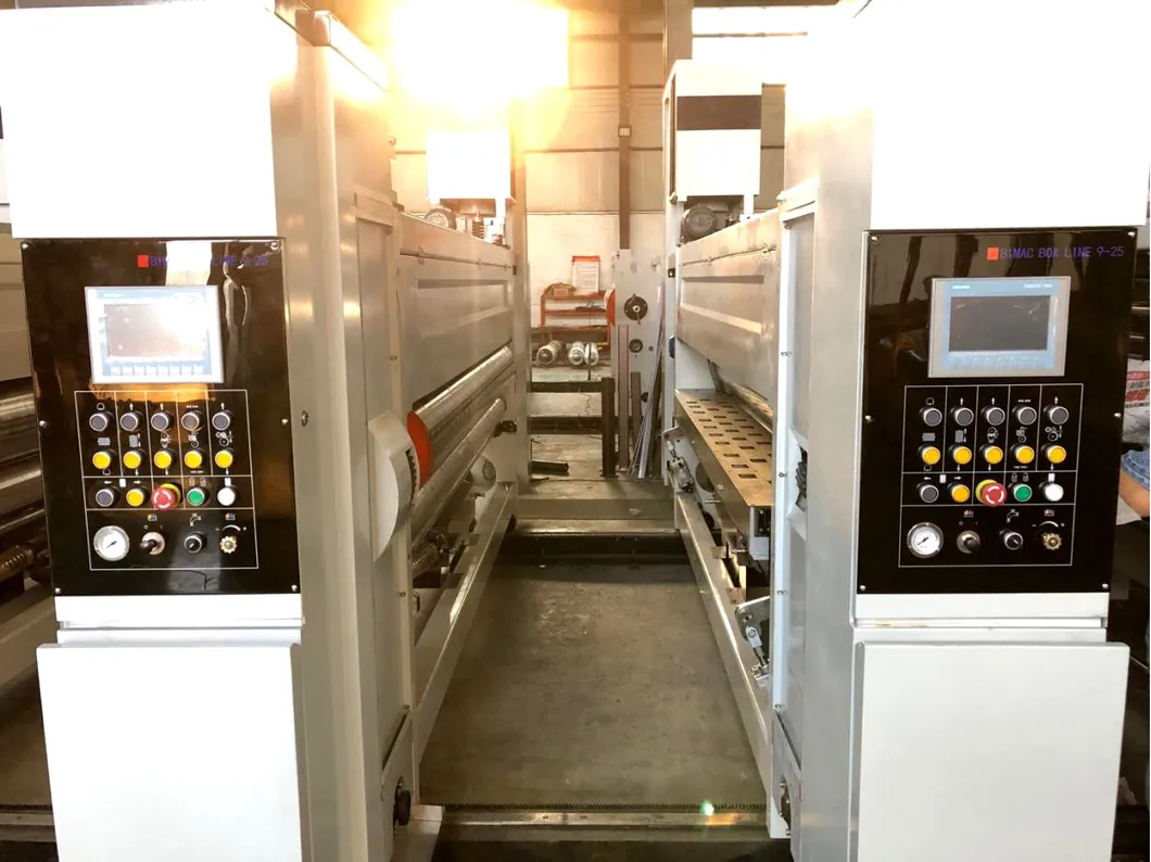 Flexo Printer Fold Gluer Box Inline Machinery; Servo Motor Folding Gluing Carton Box
