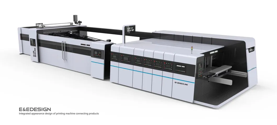 Flexo Printer Fold Gluer Box Inline Machinery; Servo Motor Folding Gluing Carton Box