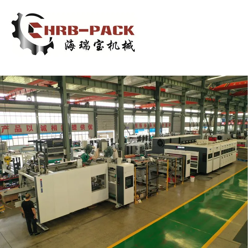 Hrb Vacuum Transfer Flexo Printer Fold Gluer Carton Box Machinery; Case Maker Line