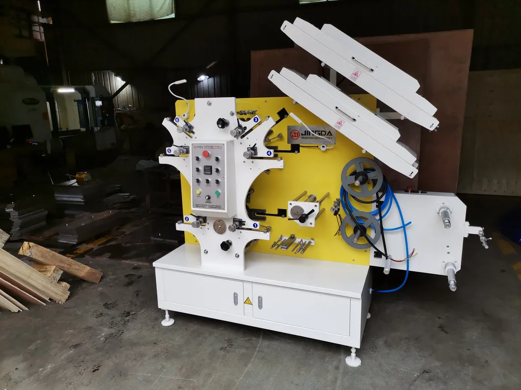 Jr-1221 Flexo Woven Fabric Label Printing Machine for Garment Cloths Label Polyester Satin Cotton Tape Nylon Taffeta and Paper