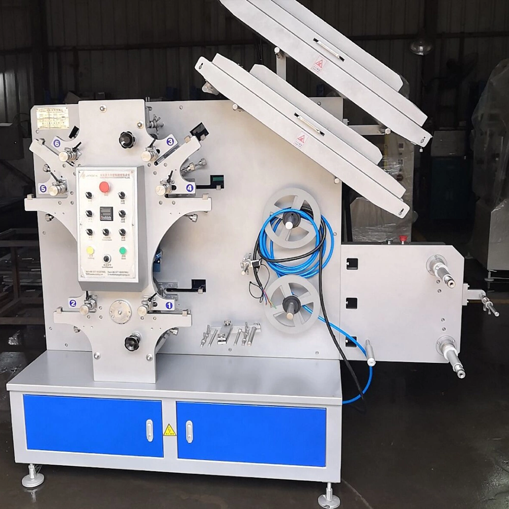 Roll to Roll Mini Size Polyester Satin Ribbon Flexo Printing Machine(JR1221) Automatic Double Side 3 Color Garment Care Label Printing Machine For Nylon Taffeta