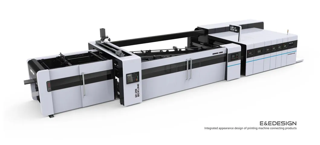 Vacuum Transfer Flexo Fold Gluer Inline Machinery; Printer Slotter Rotary Die Cutter Box Machine